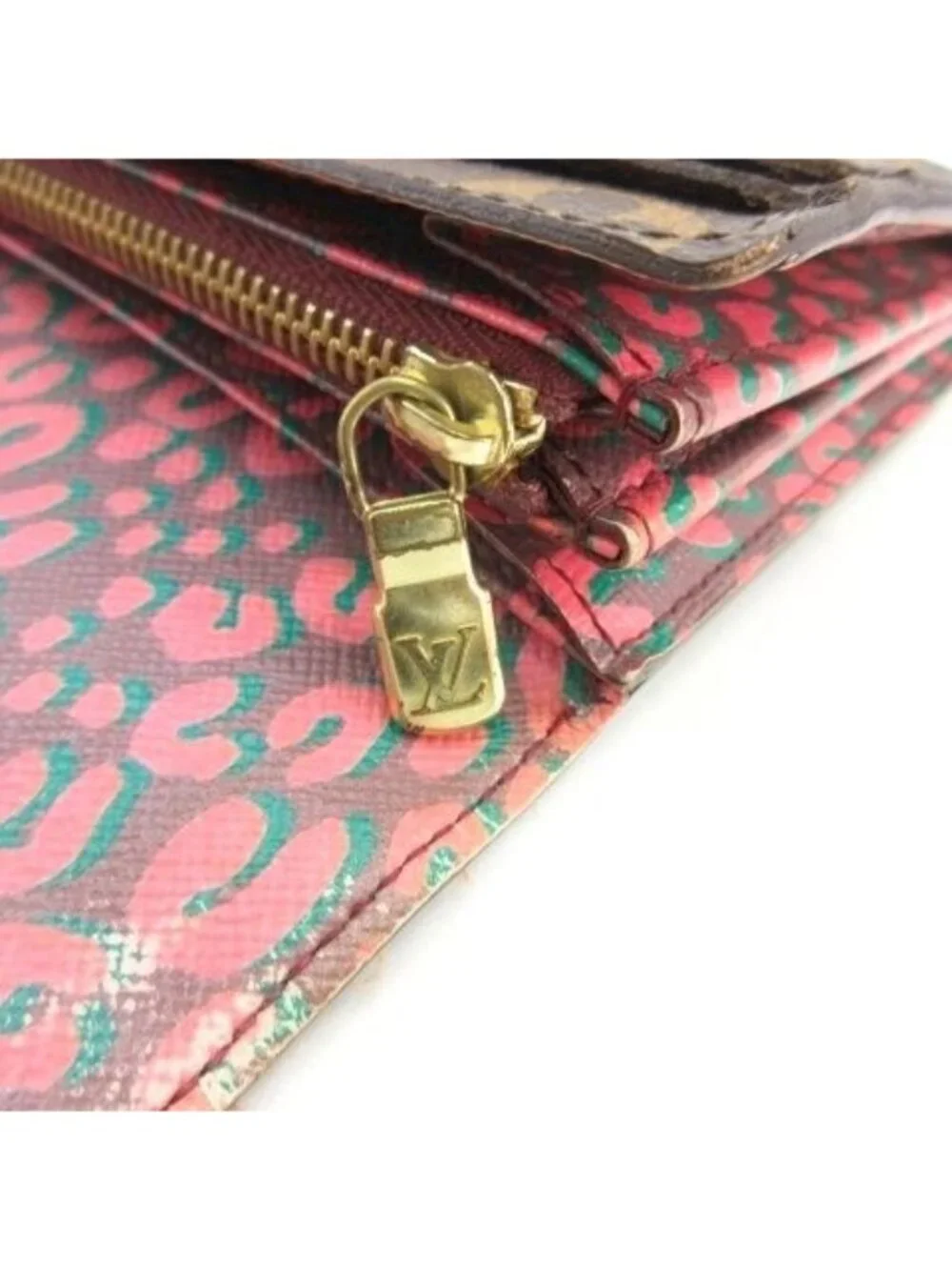 Louis Vuitton Monogram Leopard Print Portefeuille Sarah Bifold Wallet Brown
